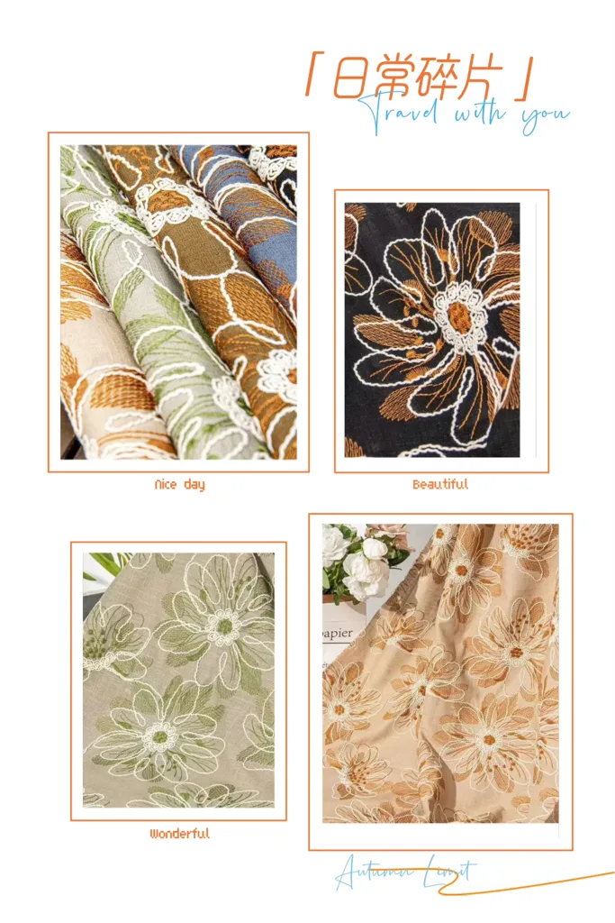 wholesale raised embroidery linen fabric
