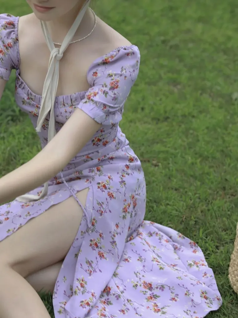 printed chiffon dress