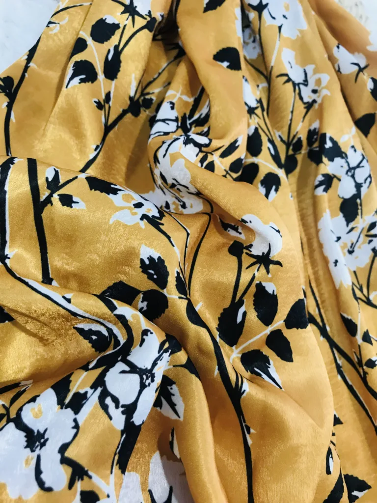 100%P Cupro Like Polyester fabric with printing