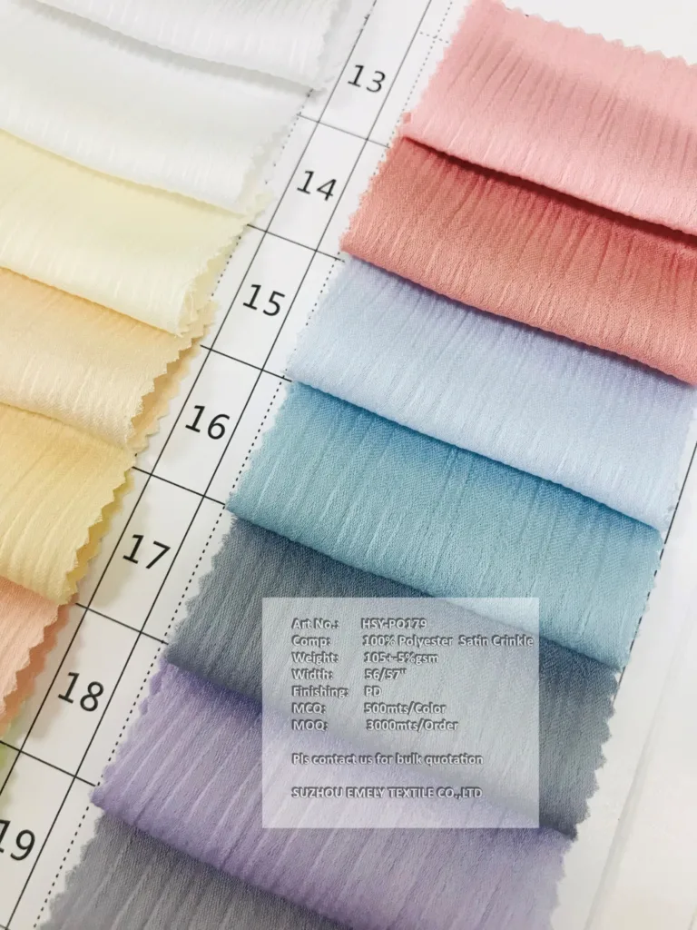 Acetate Like Crinkled Satin fabric