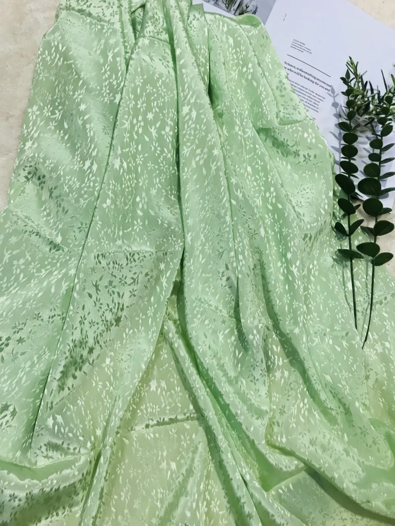 Acetate Like Jacquard Satin Fabric with Floral design (3)