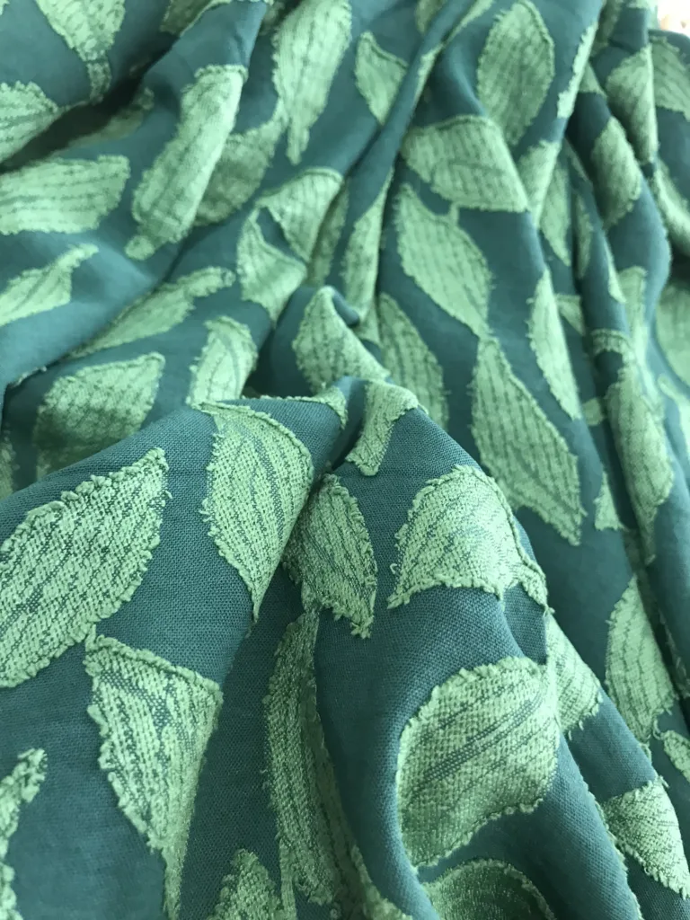 CEY Stretch Dobby fabric Leaf design