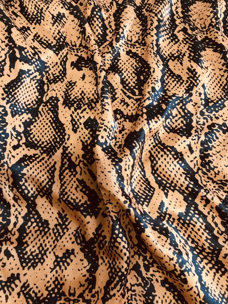 Cupro Like Polyester fabric with Python snake Printing Design (3)