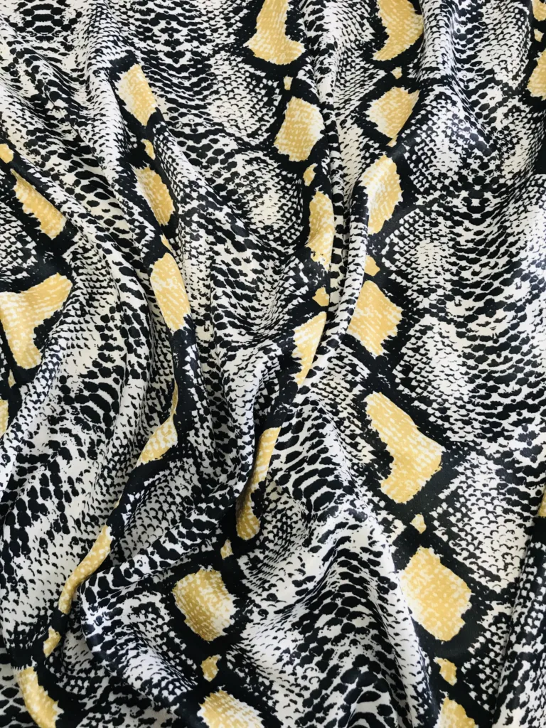 Cupro Like Polyester fabric with Python snake Printing Design (4)