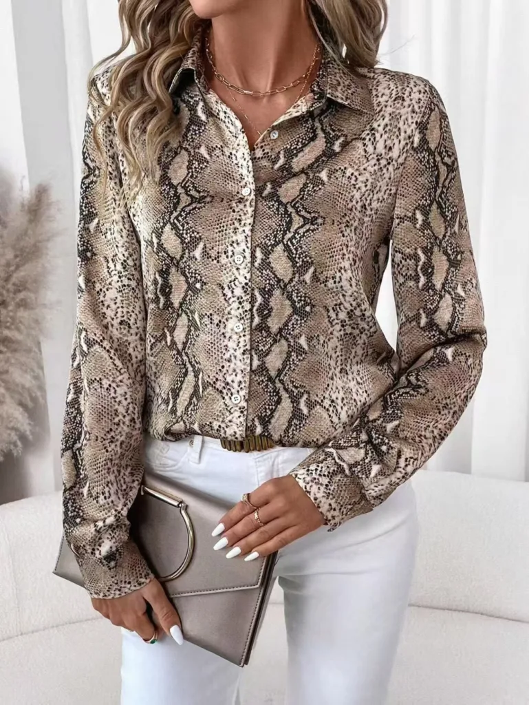 Cupro Like Polyester fabric with Python snake Printing Design (5)