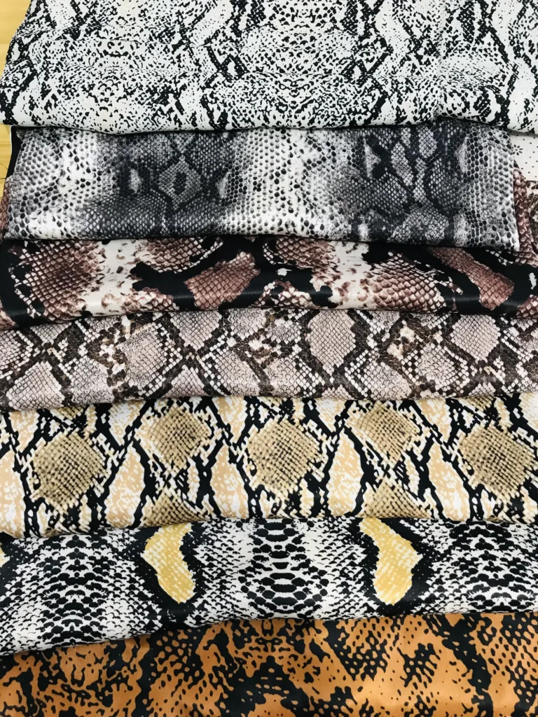Cupro Like Polyester fabric with Python snake Printing Design