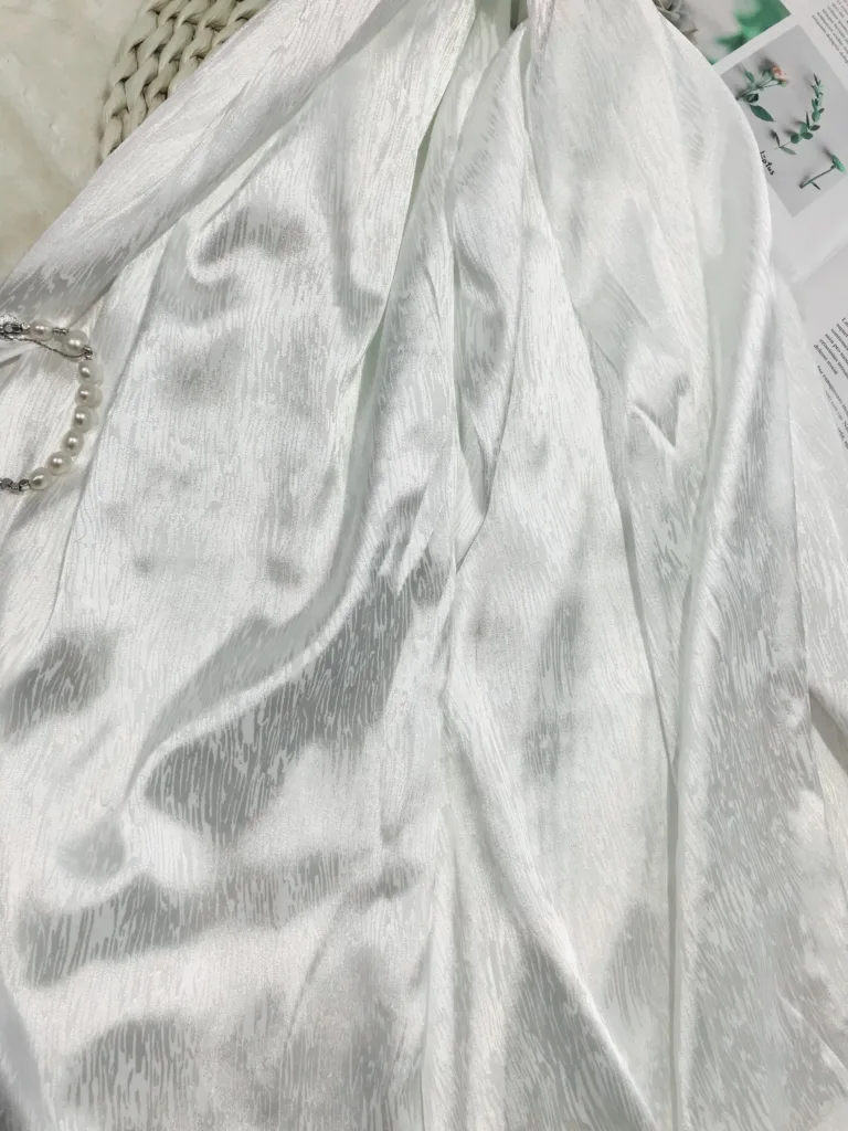 Jacquard Satin Fabric WAVE Design (2)
