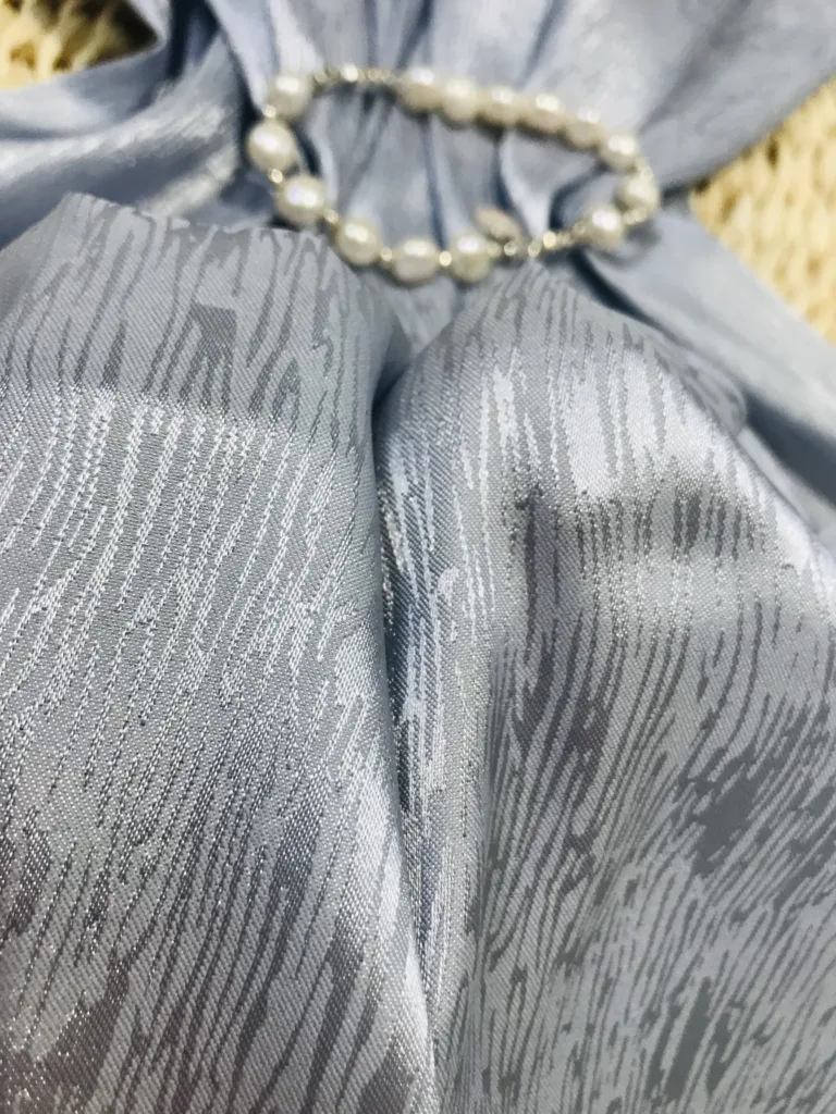 Polyester Jacquard Satin Fabric Wave Design