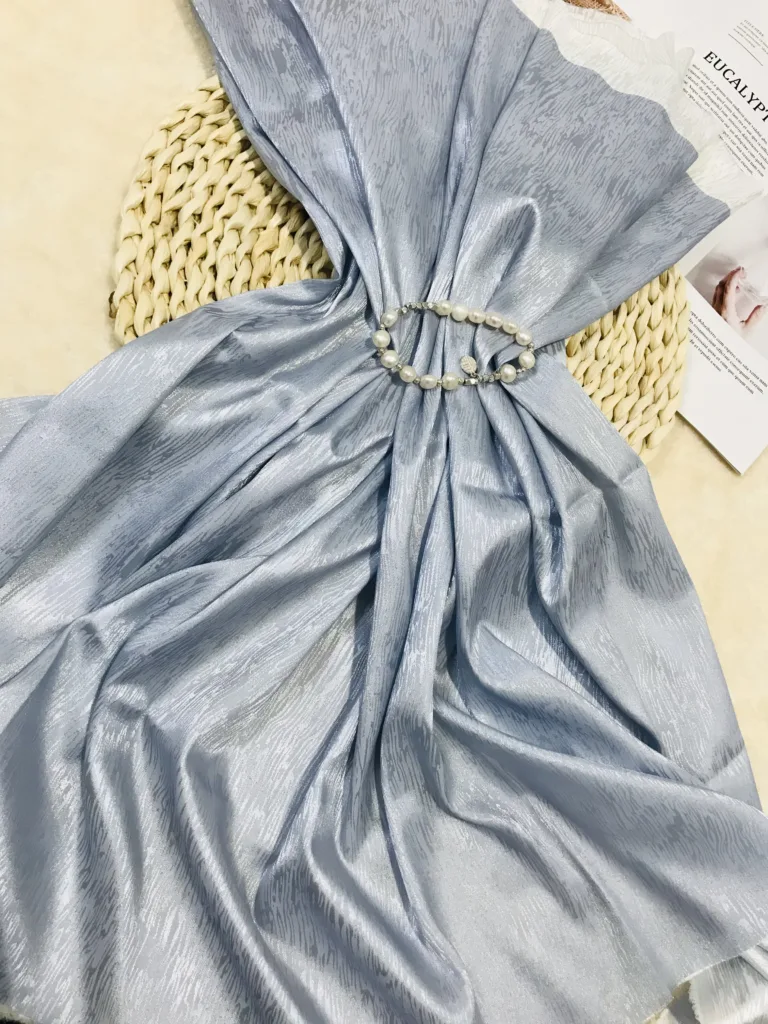Jacquard Satin Fabric WAVE Design (4)