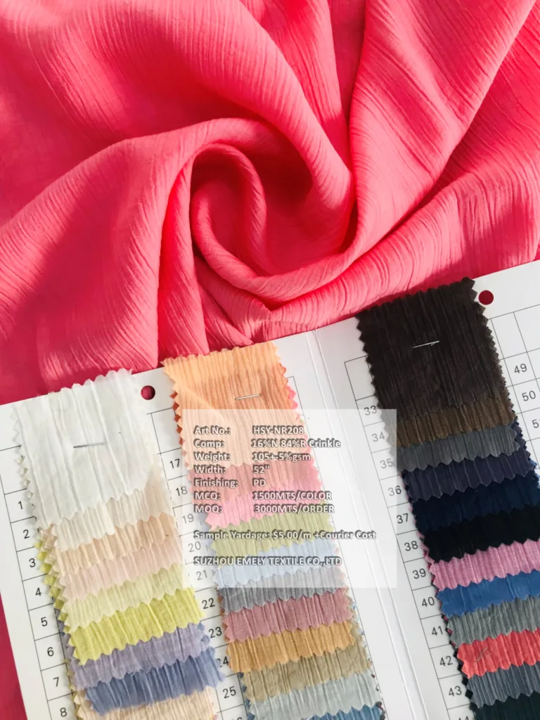 Polyamide Viscose Crinkled Fabric