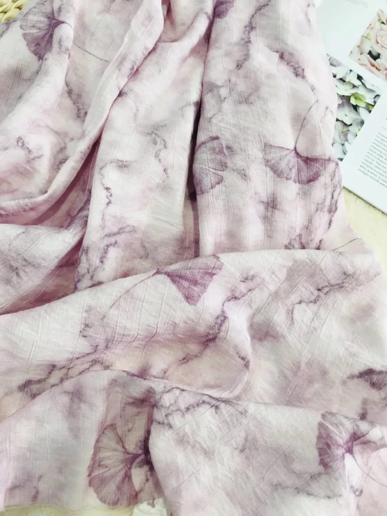 Polyamide Viscose Printed Crinkled fabric