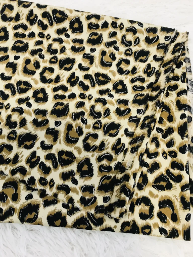 Polyester 4 way stretch printed fabric with foil printing (2)