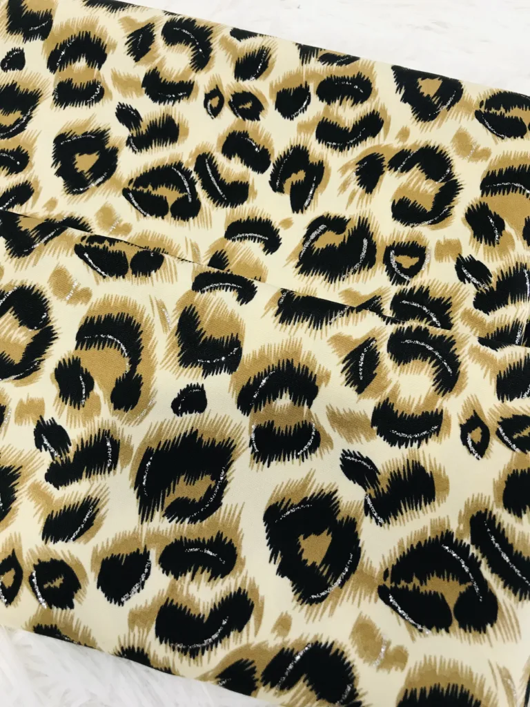 Polyester 4 way stretch printed fabric with foil printing (6)