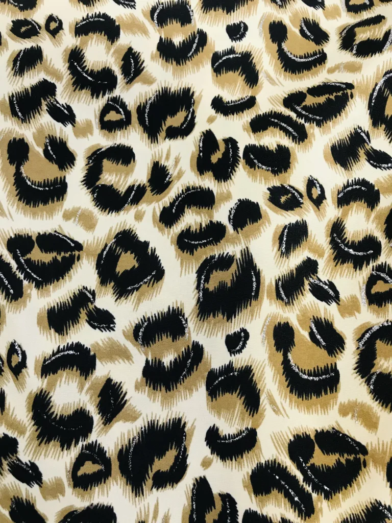 Polyester 4 way stretch printed fabric with foil printing