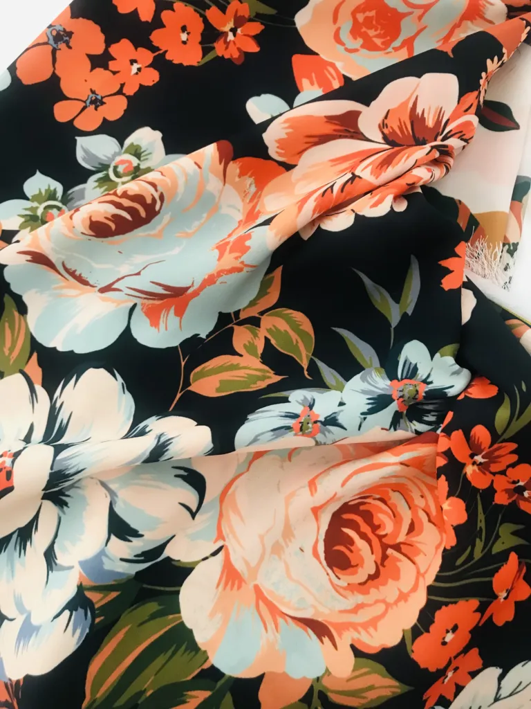 Polyester CREPE printed fabric CDC fabric (4)