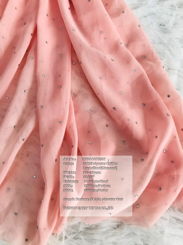 Polyester Chiffon Fabric with Diamond