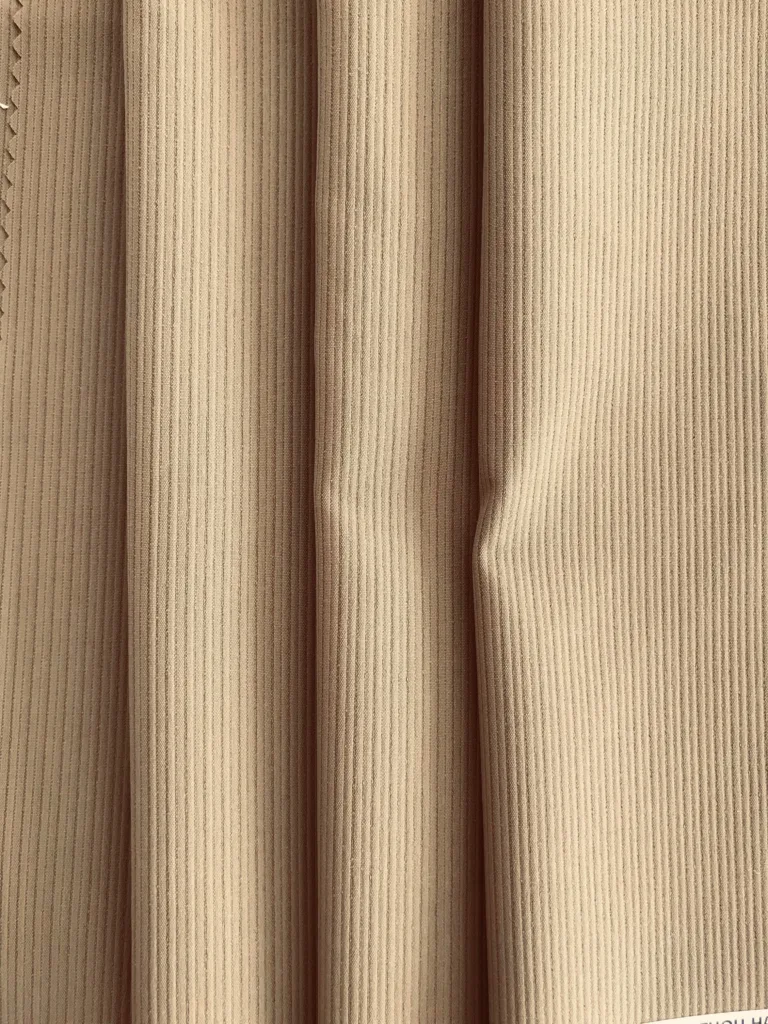 Polyester Cotton like Sorona Stripe fabric for jackets,coats,outfits,pants,trousers