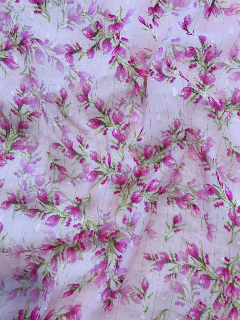Polyester Crinkled Print Fabric with Lurex (2)