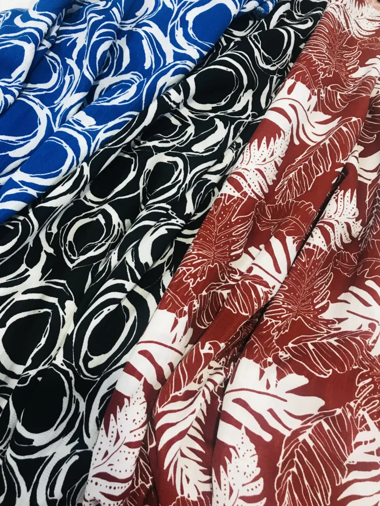 Polyester Dobby Stripe Printed fabric Jacquard printed fabric leaf design