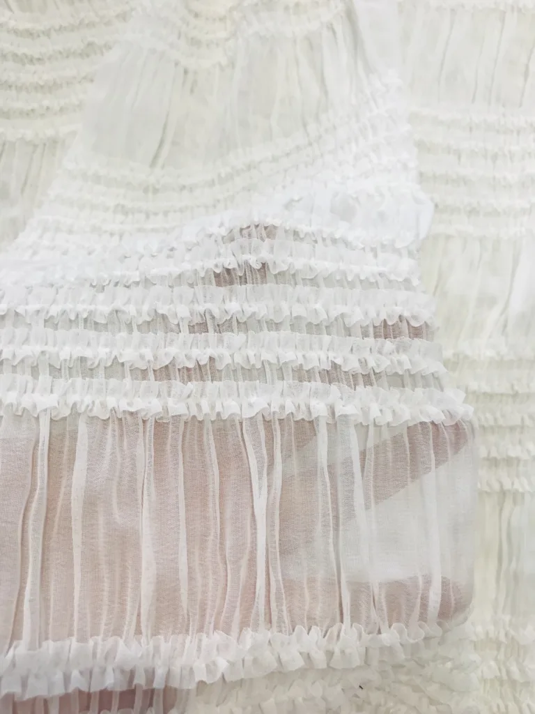 Polyester Jacquard Chiffon Fabric Crochet Embroidery