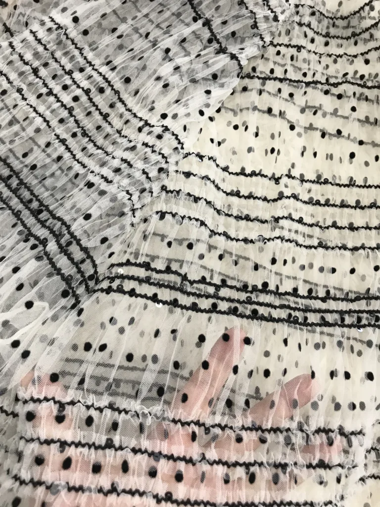 Polyester Jacquard Chiffon Fabric Crochet Embroidery