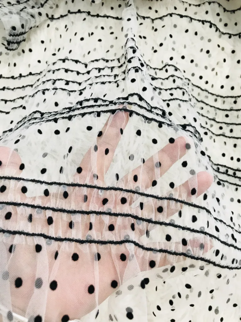 Polyester Jacquard Chiffon Fabric Crochet Embroidery (2)