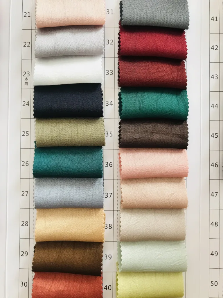 Acetate like Single side Satin Fabric with Crush style Crumpled