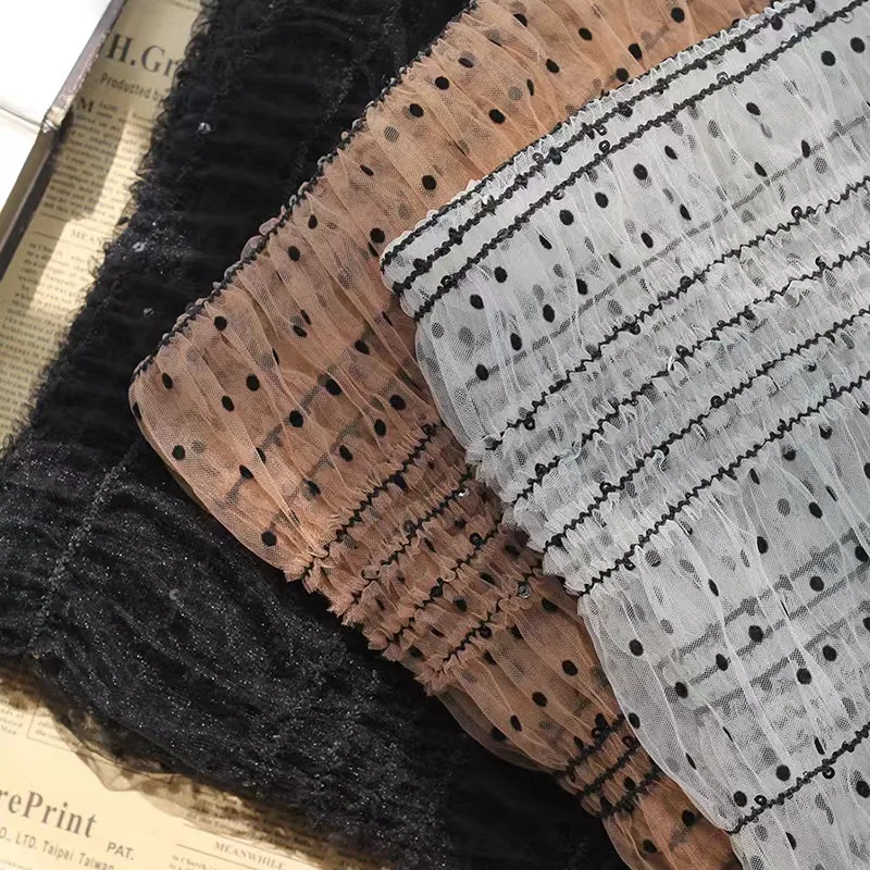 Polyester Jacquard Chiffon Fabric Crochet Embroidery (4)