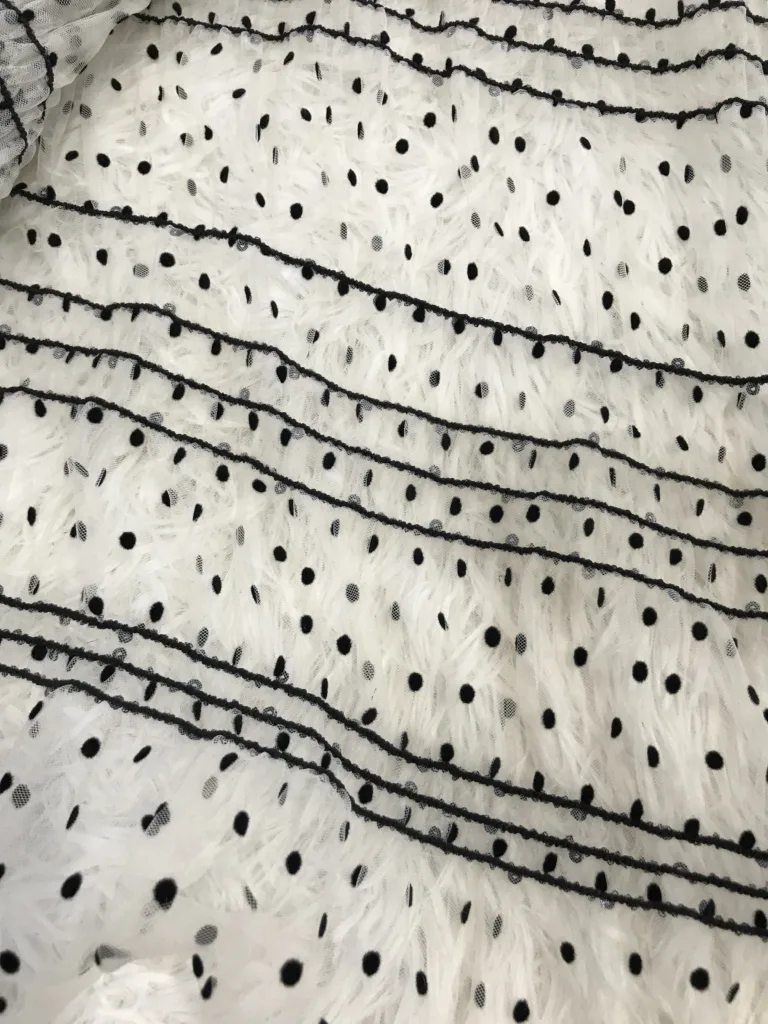 Polyester Jacquard Chiffon Fabric Crochet Embroidery (5)