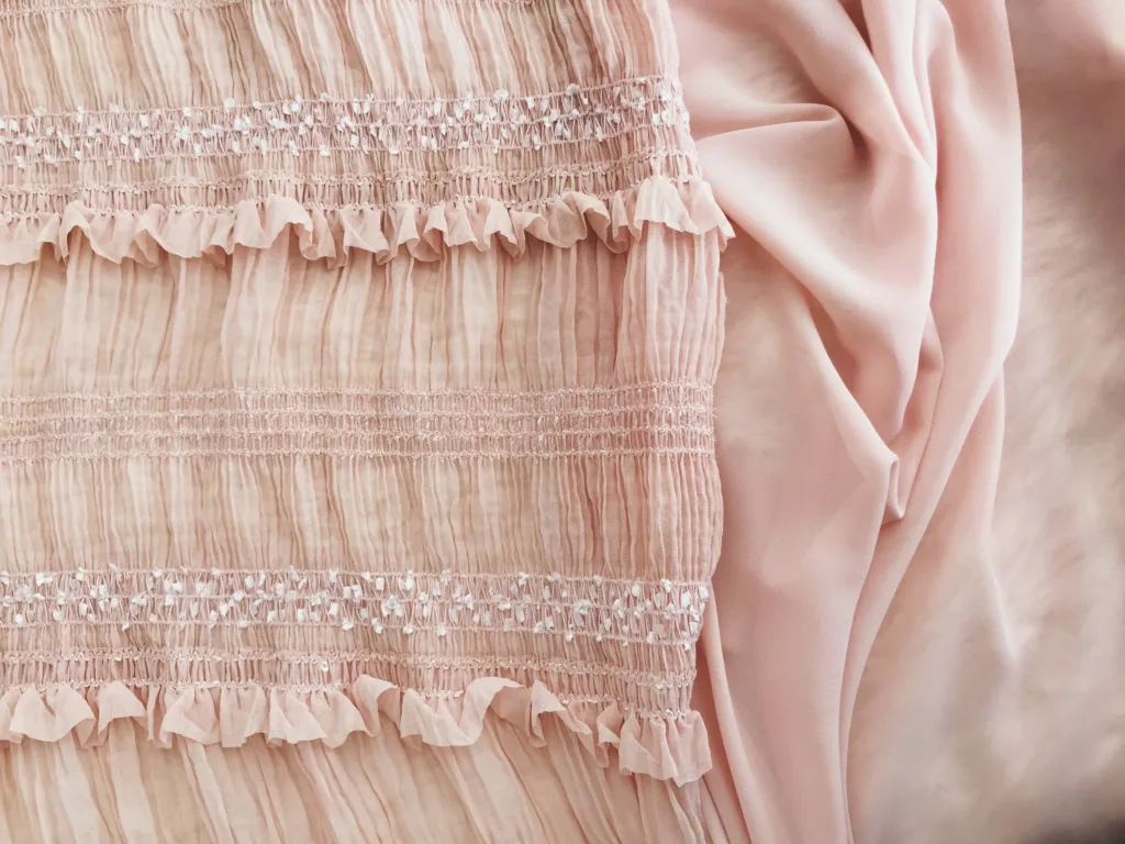 Polyester Jacquard Chiffon Fabric with Crochet Embroidery (2)