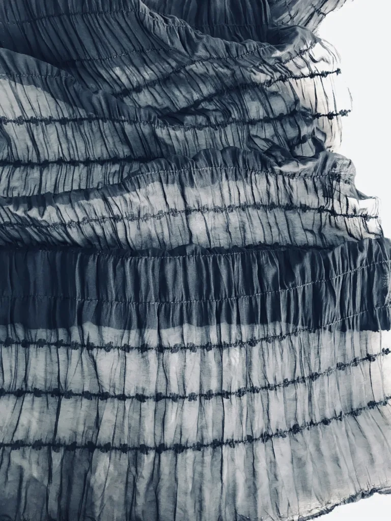 Polyester Jacquard Chiffon Fabric with Crochet Embroidery (2)