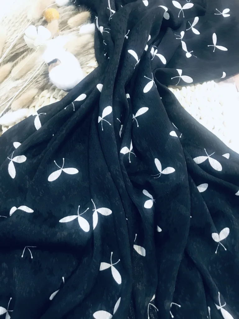 Polyester Jacquard Chiffon Printed Fabric