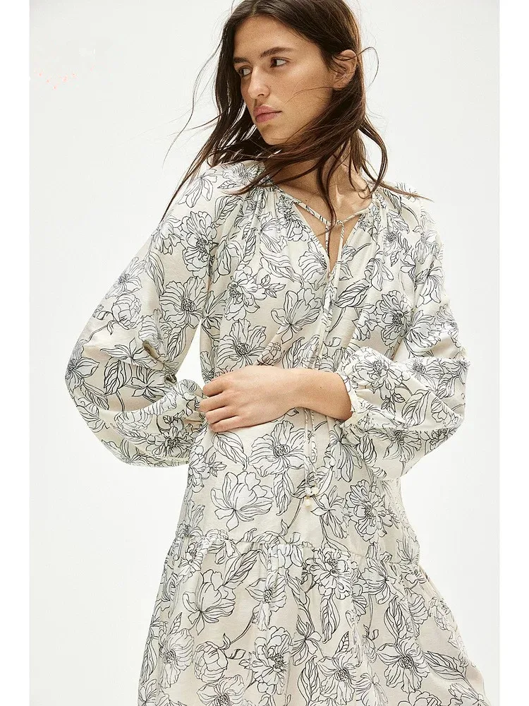 Polyester Linen like printed fabric-