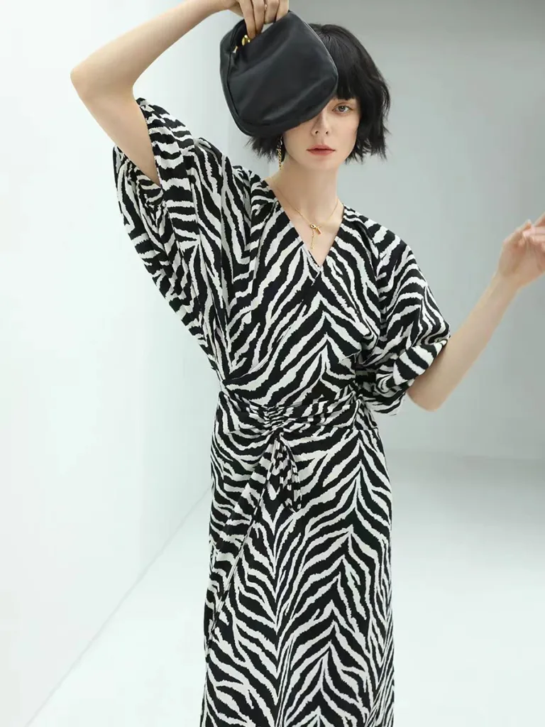 Polyester Linen like printed fabric- H&m style