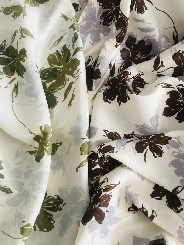 Polyester Seersucker Bubble Printed Fabric floral print design (4)