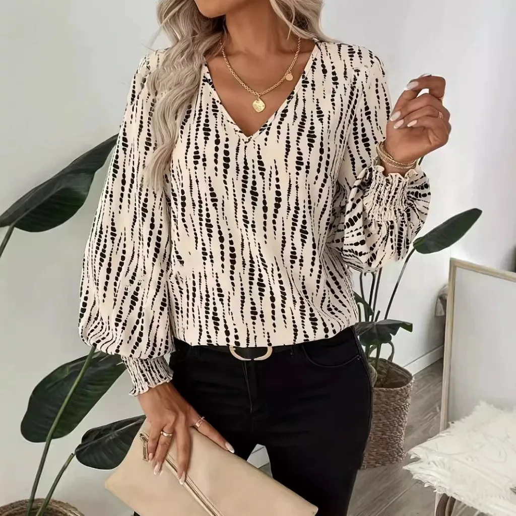 Polyester Seersucker Bubble Printed blouse