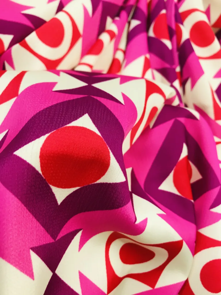 Polyester Seersucker Bubble Printed fabric Geometry design