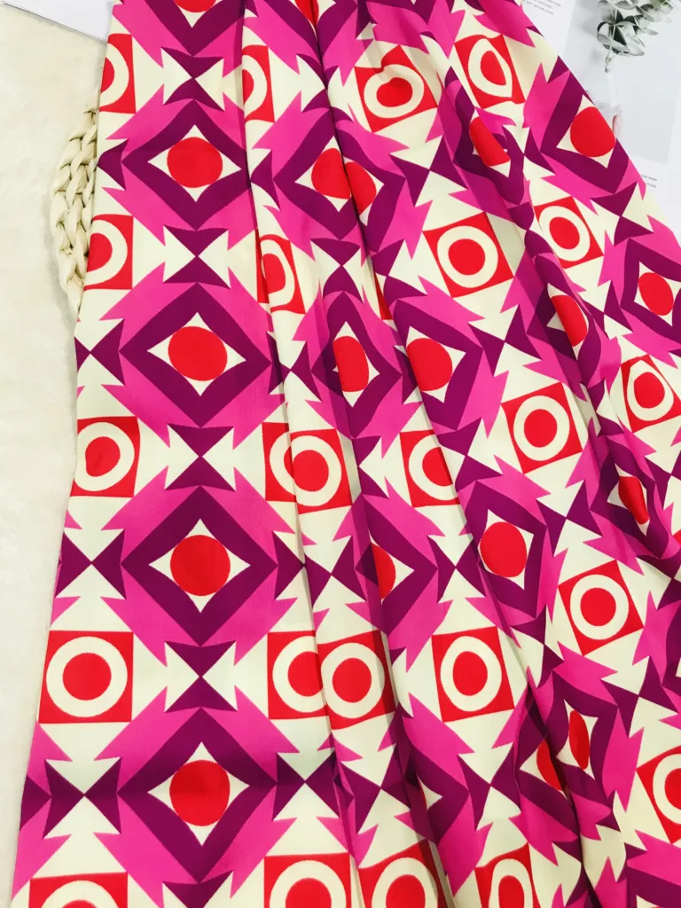 Polyester Seersucker Bubble Printed fabric Geometry design