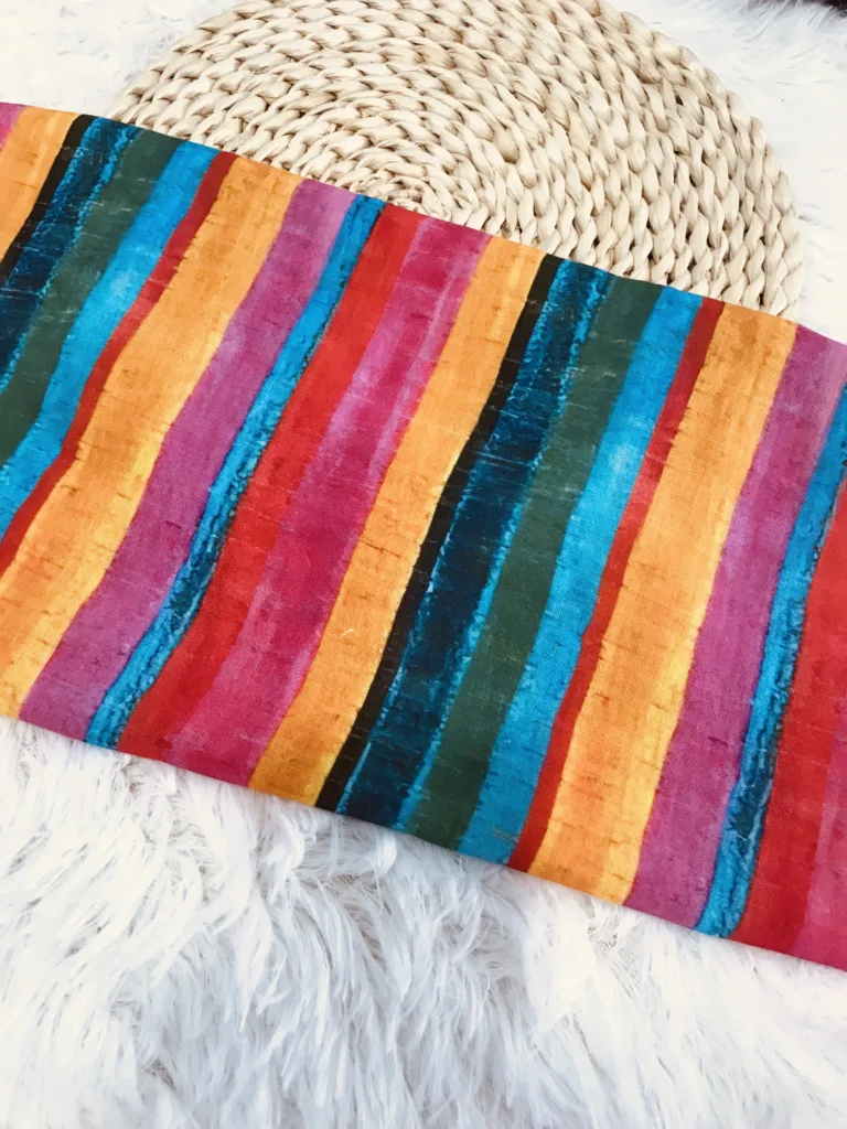 Polyester Spun Linen Like Fabric with rainbow (2)