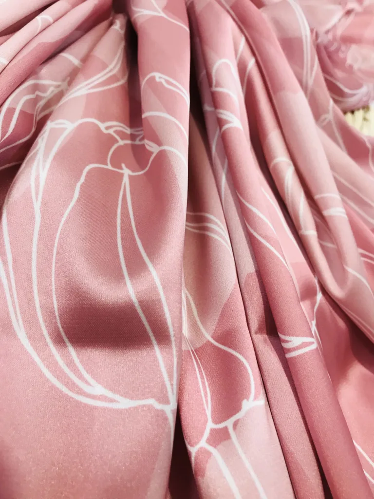 Polyester Stretch Chiffon Satin Printed Fabric with Floral design (3)