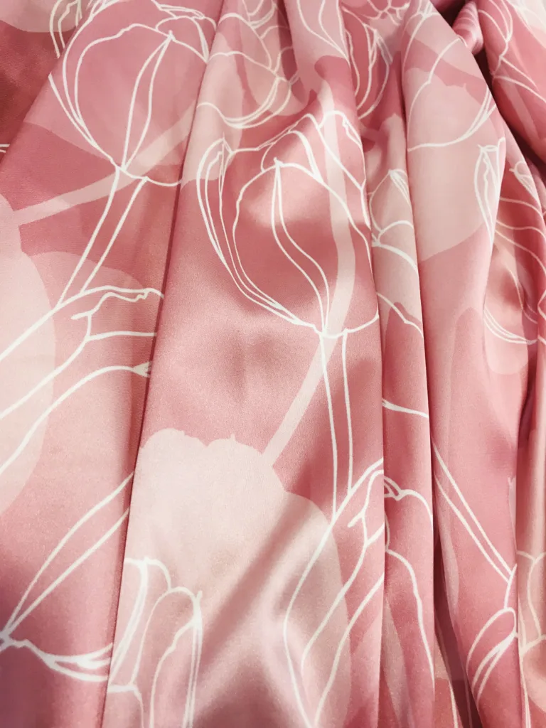 Polyester Stretch Chiffon Satin Printed Fabric with Floral design (4)