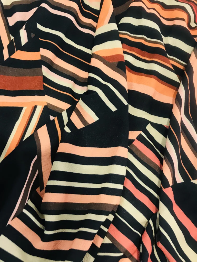 Polyester Stretch Seersucker fabric with fancy print design