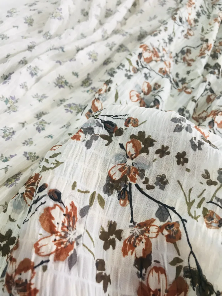Polyester T400 Stretch Seersucker Plaid Printed Fabric (4)
