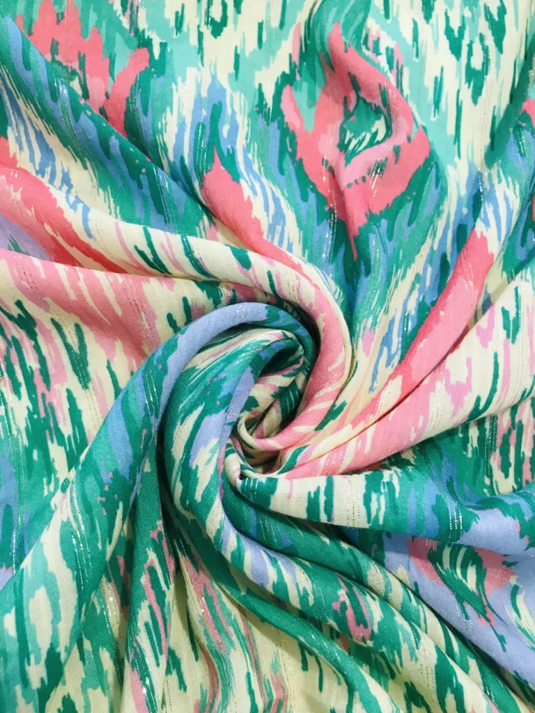 Printed Viscose with Lurex