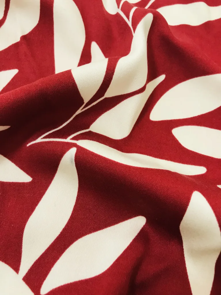 Printed stretch viscose satin