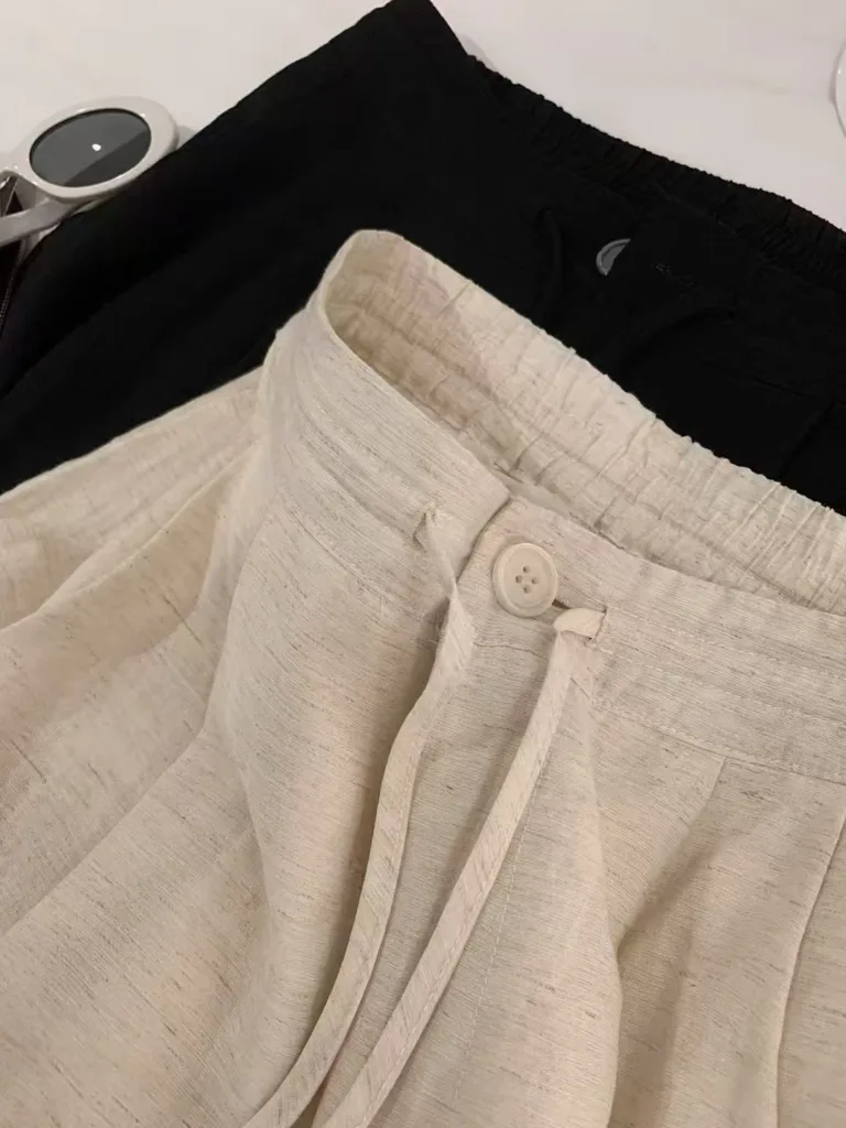 blended linen trousers