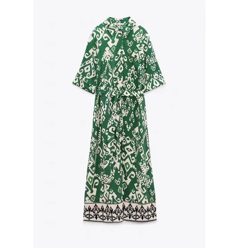 crinkled fabric with foil printing dress