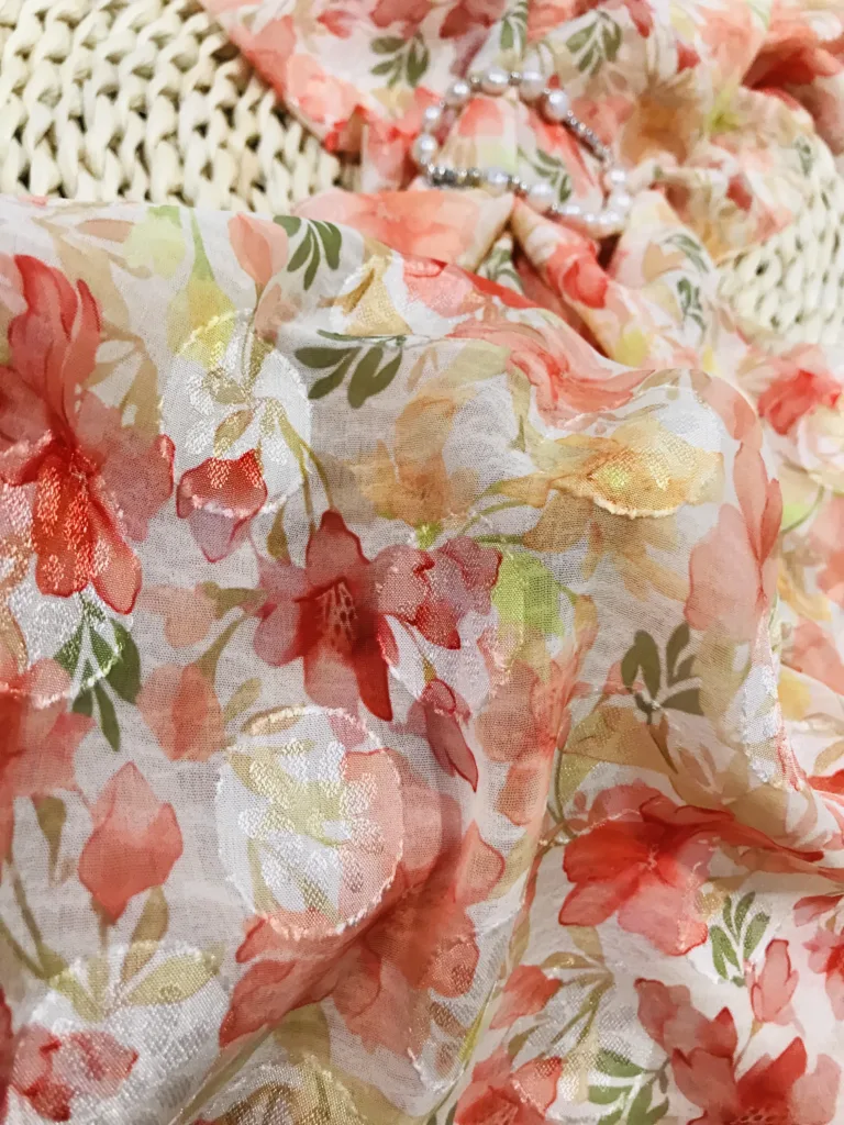 jacquard chiffon printed fabric