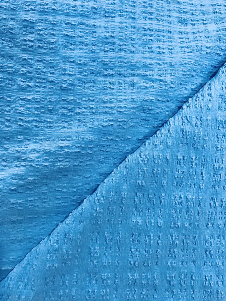 polyester 4WAY Stretch Seersucker Plaid Fabric (4)