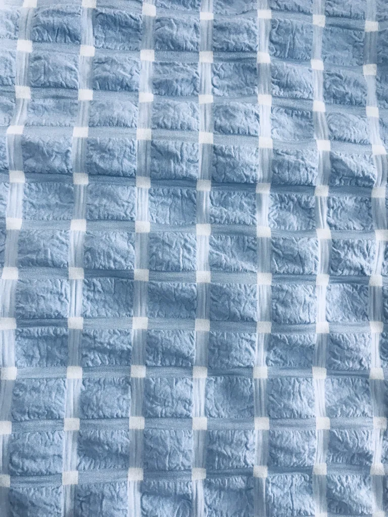 polyester 4WAY Stretch Seersucker Plaid Fabric